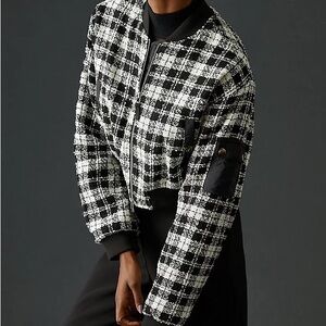 Anthropologie Plaid Tweed Jacket